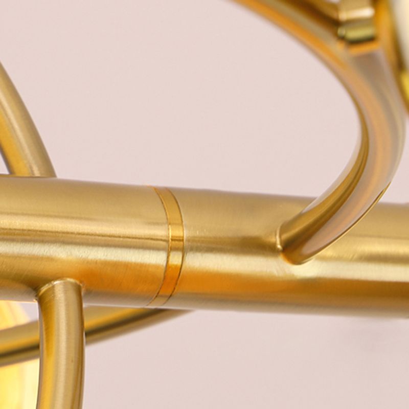 Modern Style Spherical Shape Pendant Lights Glass Chandelier Light Fixtures in Gold