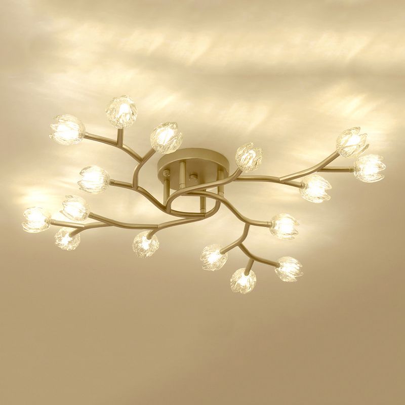 Modern Style Flower Shape Flush Mount Metal Ceiling Light for Living Room