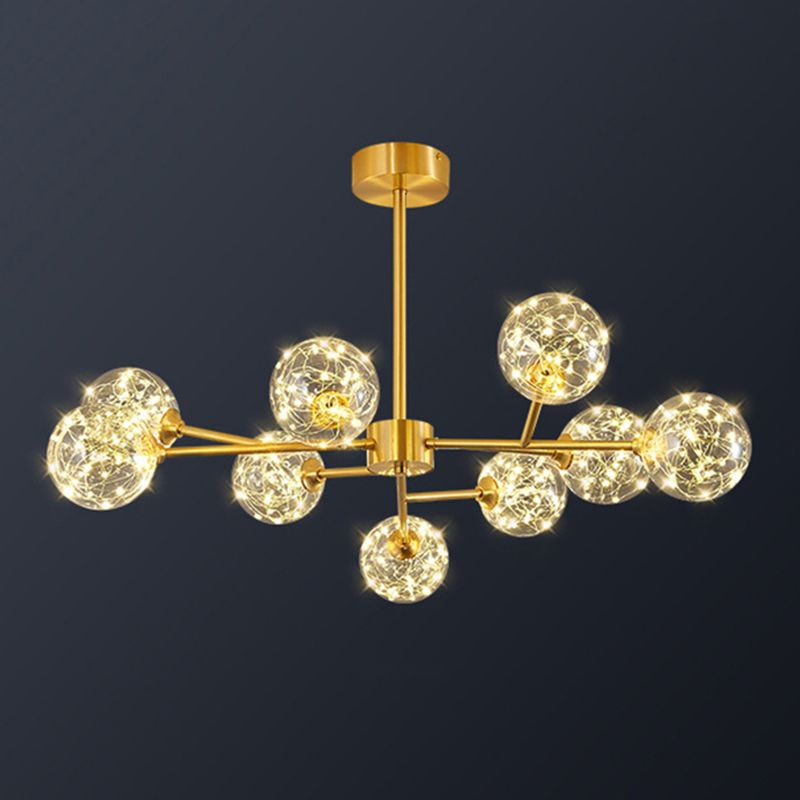 Spherical Branch Hanging Lights Modern Style Glass Hanging Lighting for Bedroom