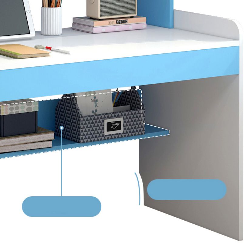 Writing Desk with Storage Shelves Wood Home with Storage Drawer Study Desk
