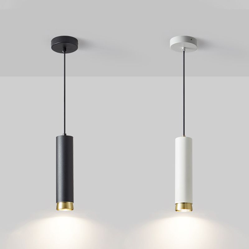 Moderne stijl cilindrische tint hangend licht metaal 1 lichte hanglamp voor eetkamer