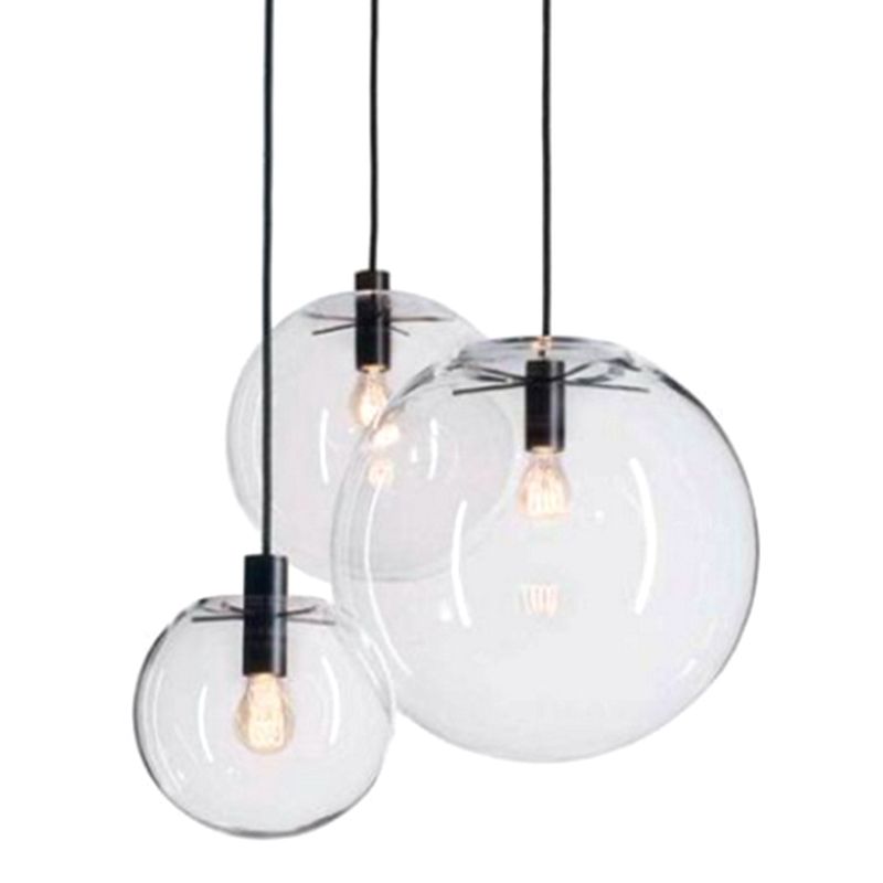 Cafe Ball Hanging Light One-Light Modern Simple Clear Glass Drop Pendant
