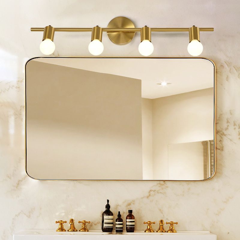 Bare Bulb Vanity Sconce Lights Ultra-modern Metallic Wall Sconce Lighting for Bathroom