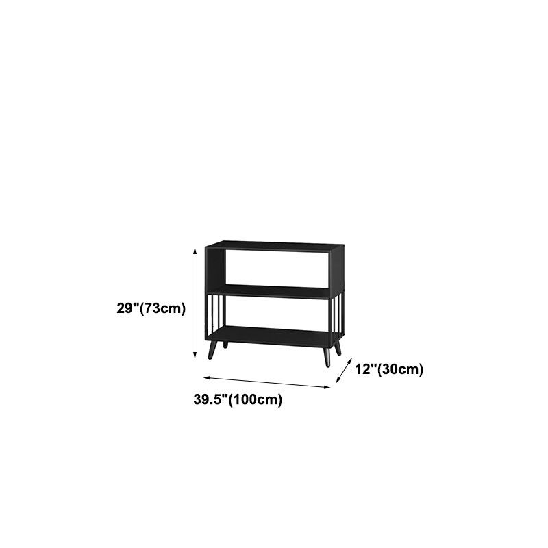 12" W Black Iron Frame Bookshelf Modern Open Storage Bookcase for Home Office