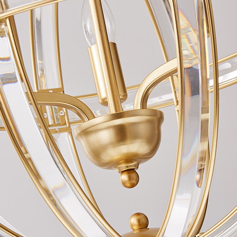 Globe Lantern Pendant Lighting Modern Crystal Dining Room Light Light