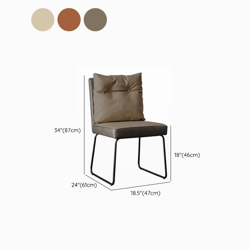 Mid-Century Modern Sled Side Chair Cushion Back Armless Side Chair