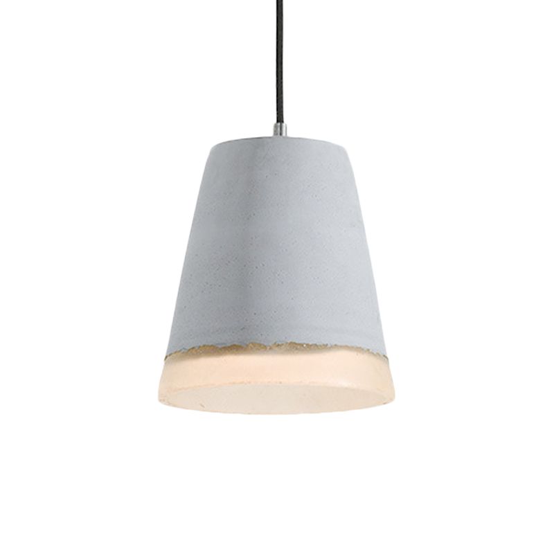 Cement Grey Hanging Lighting Cone/Bowl/Dome 1-Light Industrial-Style Resin Pendant Ceiling Lamp