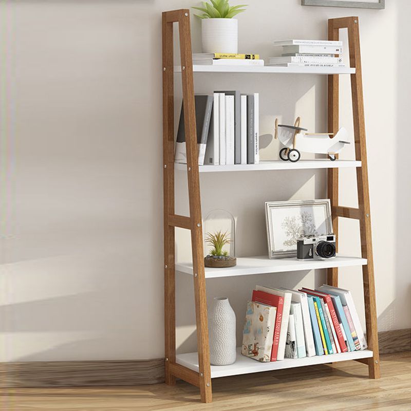 Modern Ladder Shelf Bookcase Wooden Bookshelf for Study Room