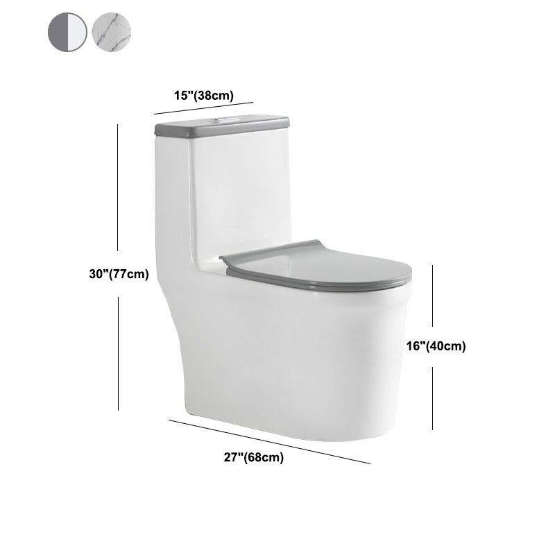 Siphon JetFlush Toilet Traditional One-Piece Toilet with Slow Close Seat