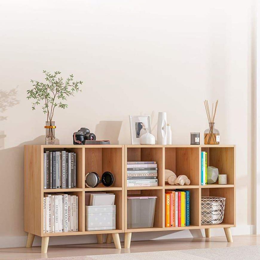 Modern Standard Wooden Bookcase Closed Back Bookshelf for Balcony and Living Room