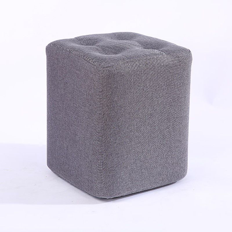 Contemporary Linen Upholstered Ottoman Rectangle/Square Shape Pouf