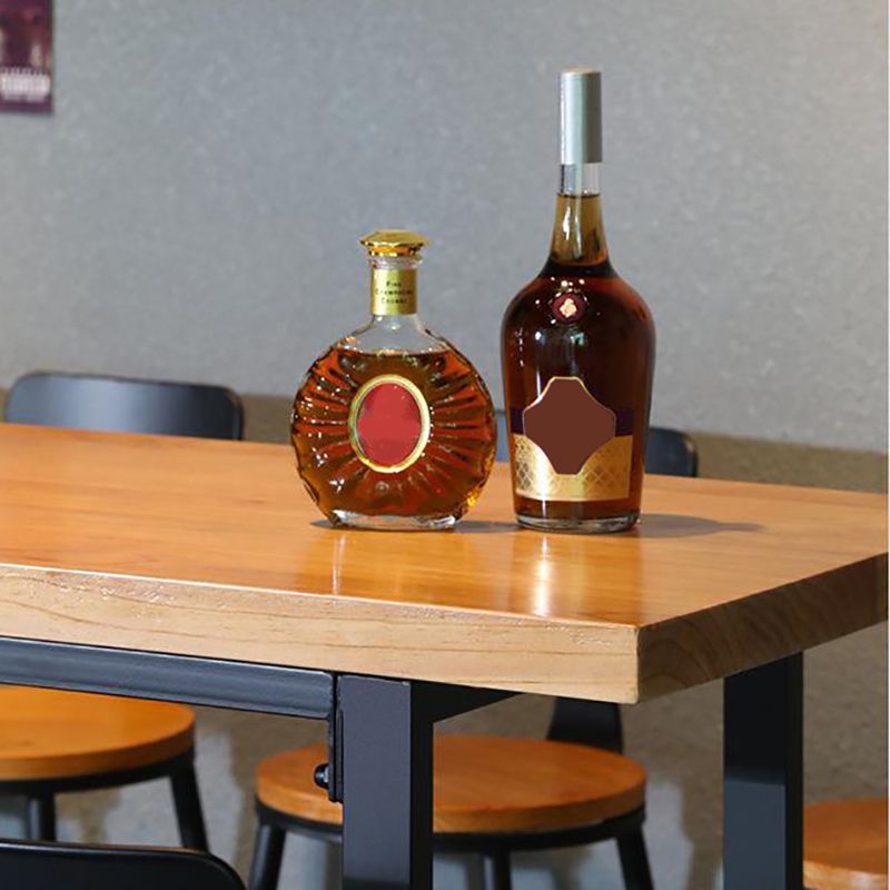Industrial Bar Table Rectangle Solid Wood Bar Height Pub Table for Indoor