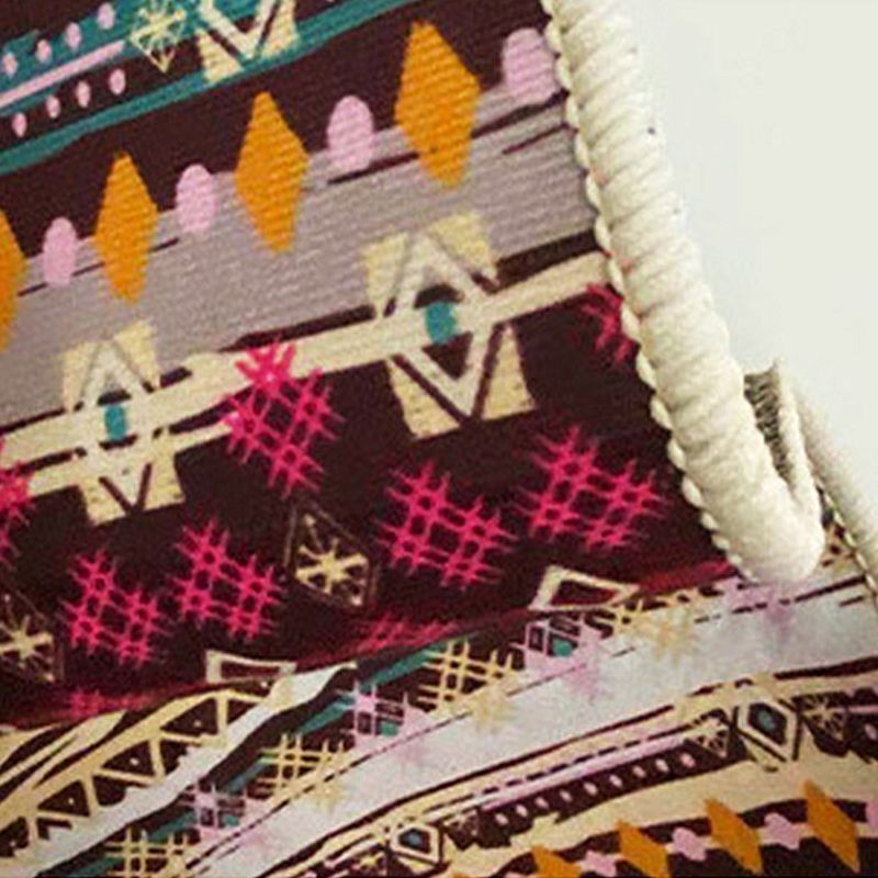 Bohemian Tribal Printed Rug Polyester Area Carpet Non-Slip Backing Indoor Rug for Living Room