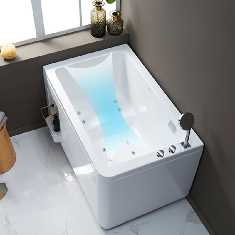 Small Tub Modern Soaking White Acrylic Bathroom Back to Wall Bathtub