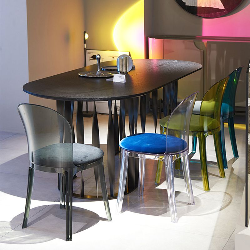 Modern Plastic Side Chair Low Back Armless Chair for Dining Room