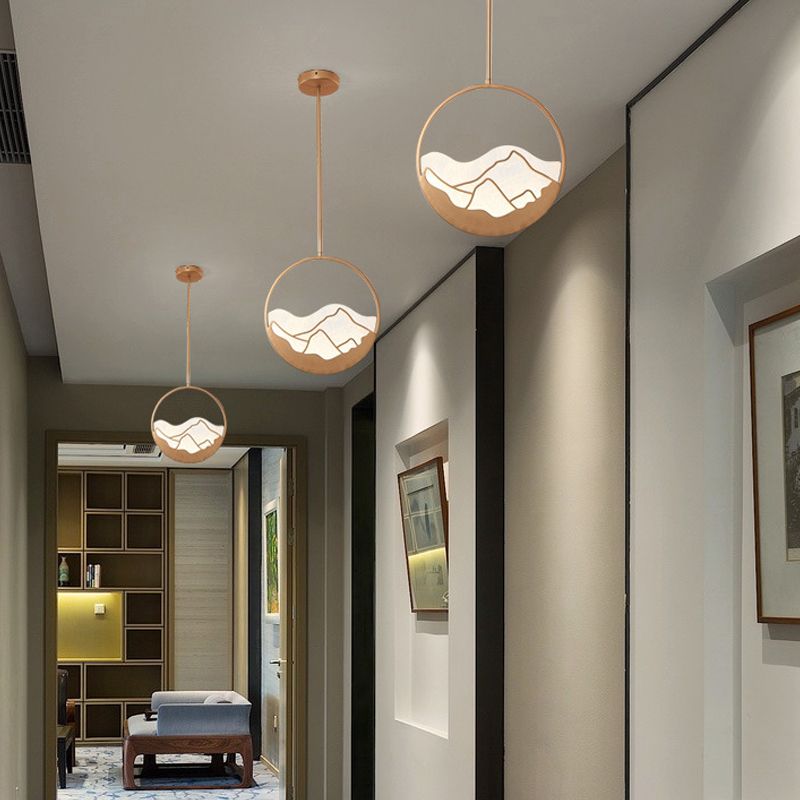 Pendentif de forme ronde en métal LED moderne LED suspendu suspendu pour le salon