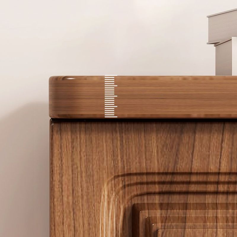 Wood Accent Chest with Chest Bun Feet and Bar Pulls,14.96 " W