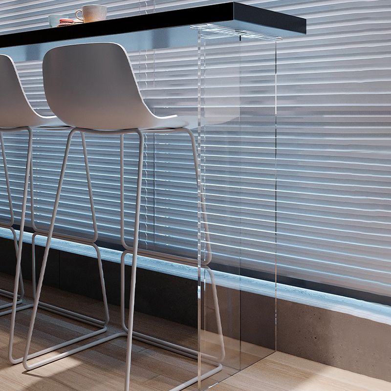 Black Solid Wood Top Bar Table with Acrylic Base Modern Pub Table for Home