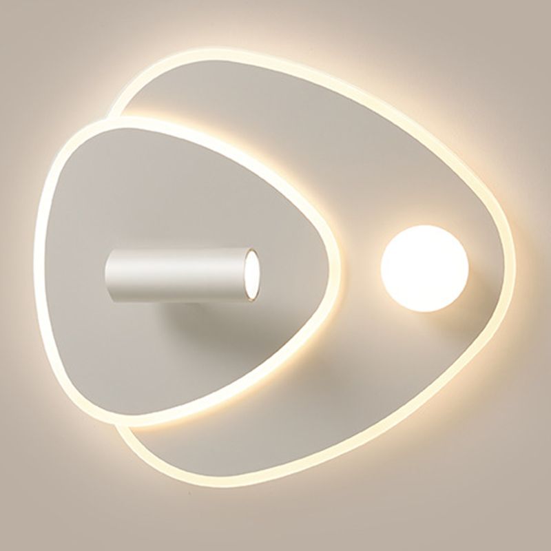 Geometric LED Flush Mount Iron and Acrylic Ceiling Flush with Spotlight