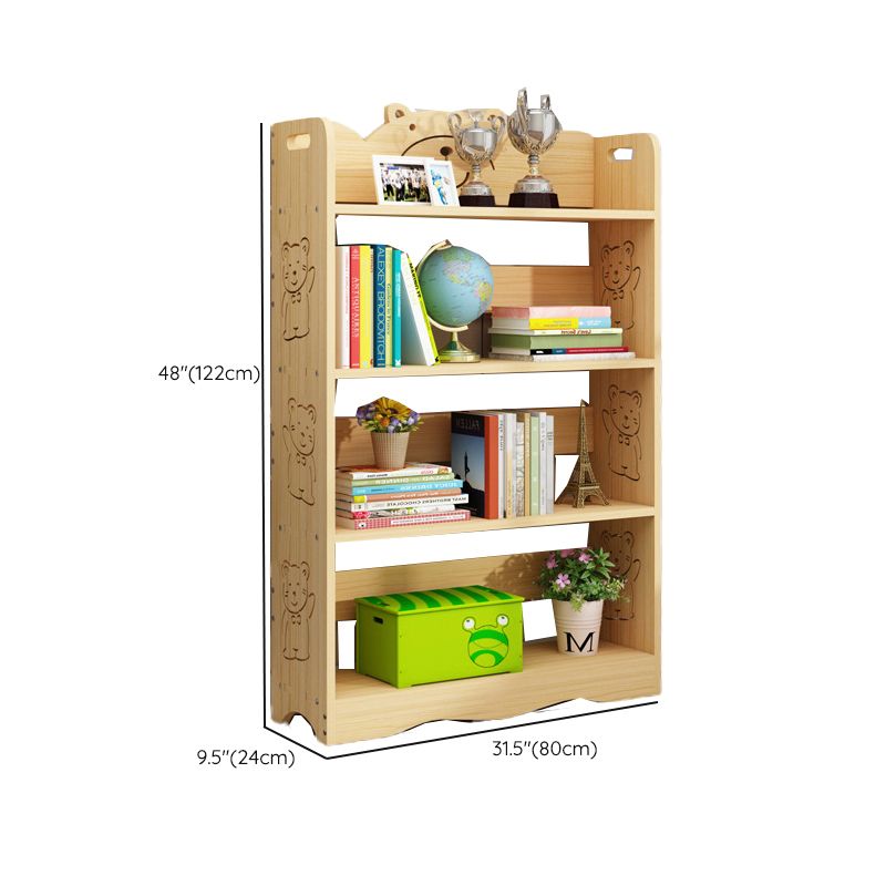 Modern Vertical Wooden Shelf Bookcase Shelves Included Natural Bookshelf for Home