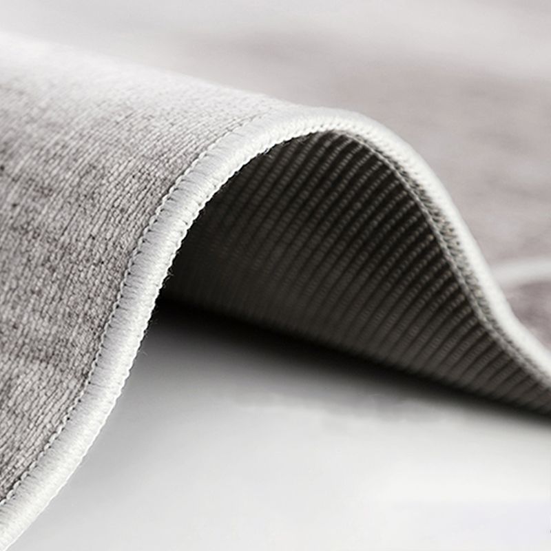 Casual Home Decoration Rug Grey Geometry Print Carpet Polyester Non-Slip Backing Area Carpet
