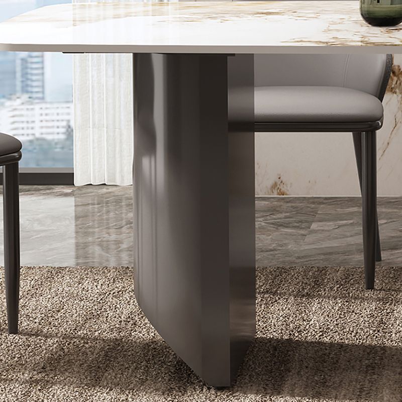 Industrial Sintered Stone Dining Table Rectangle Dining Table for Dining Room