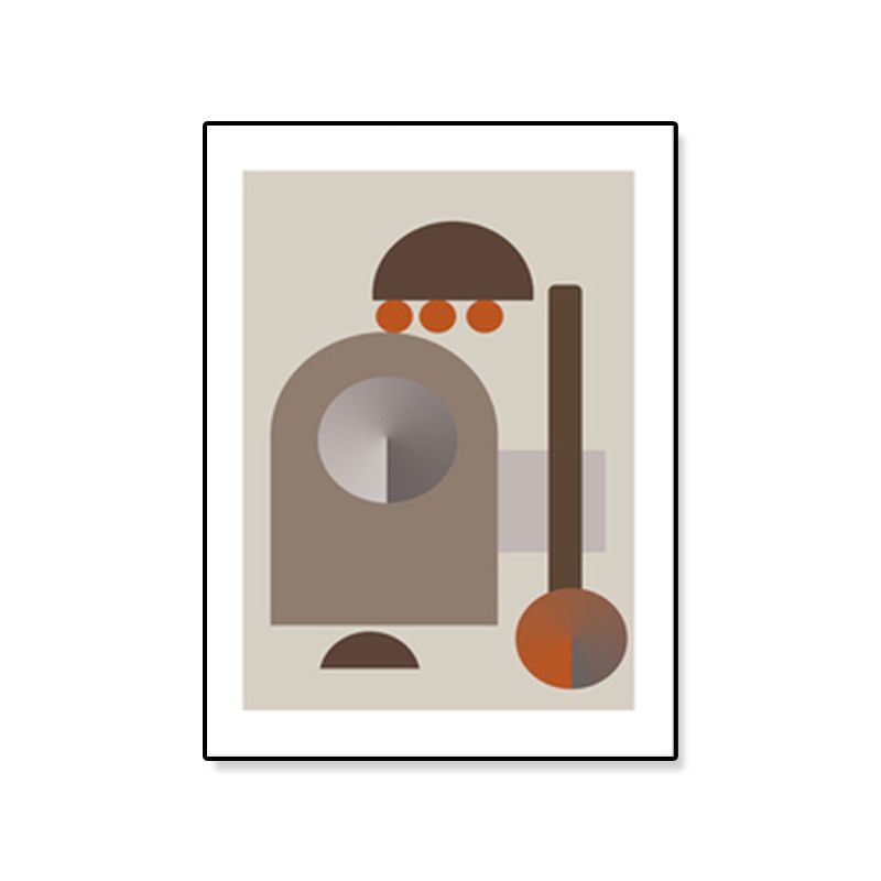 Illustration Geometric Canvas Print Textured Nordic Kitchen Wall Art in Pastel Color