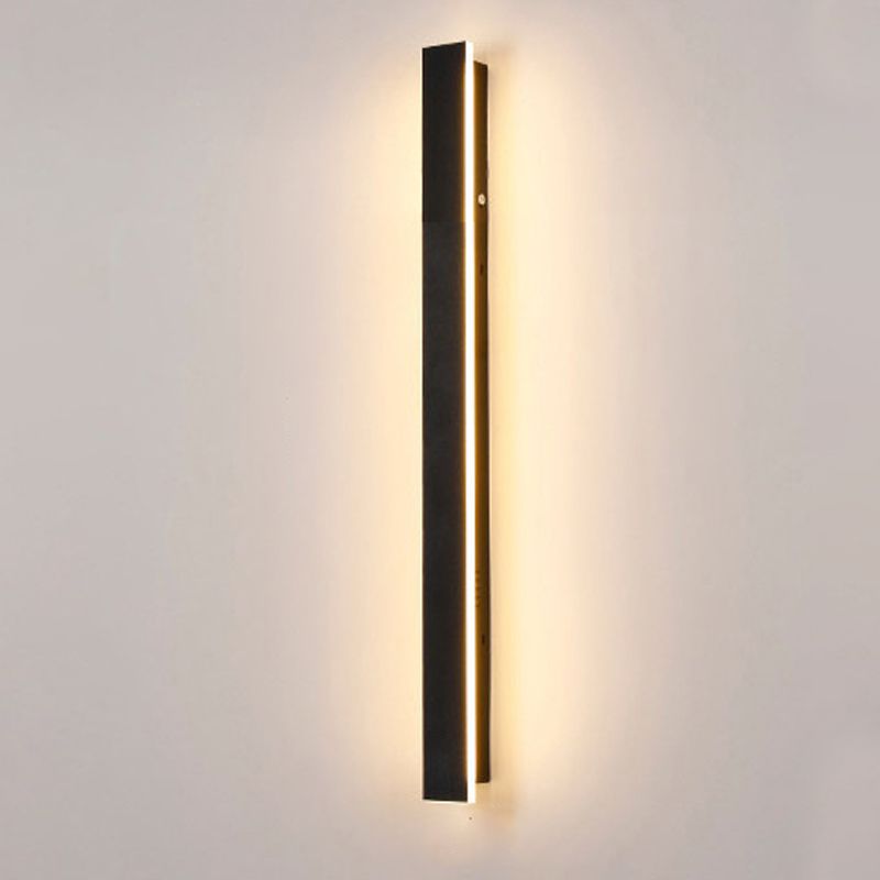 Linear Wall Mount Light Fixture Simple 1 Light Wall Lamps in Black