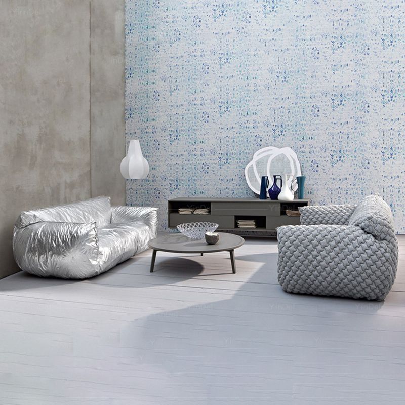 33" High Cotton Contemporary Round Arm Sofa with Tight Back for Apartment, Living Room