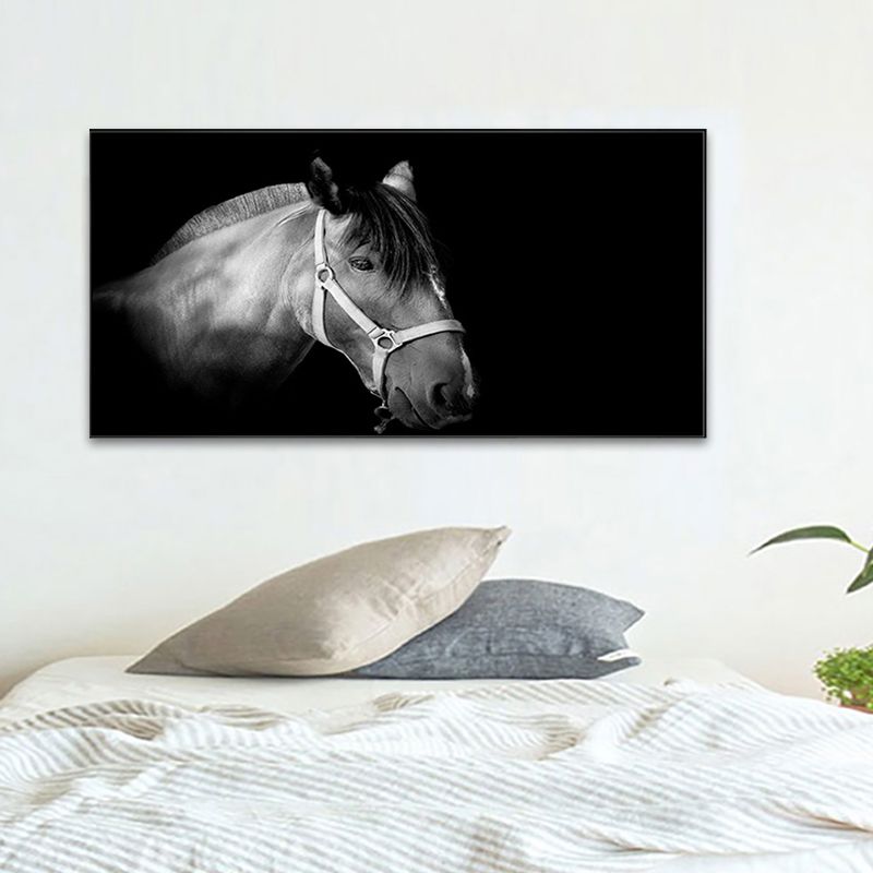 Modern Horse Wall Decor Boys Bedroom Canvas Art Print in Soft Color, Multiple Sizes