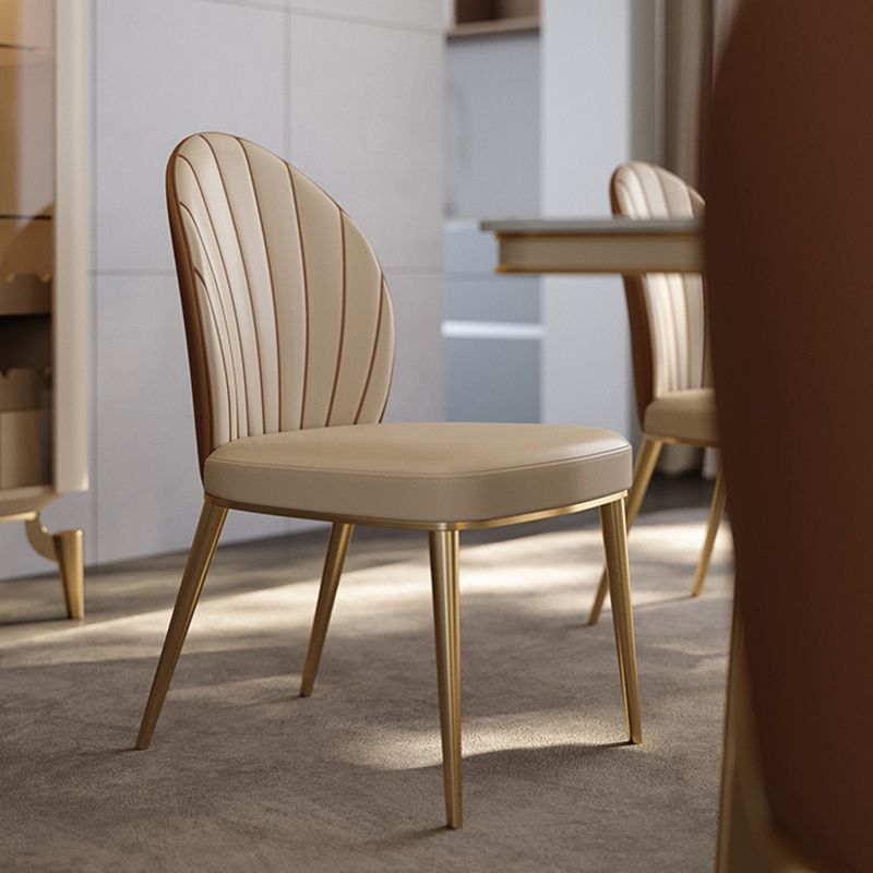 Glam Dining Room Parsons Chair Metal Legs with Upholstered Chair