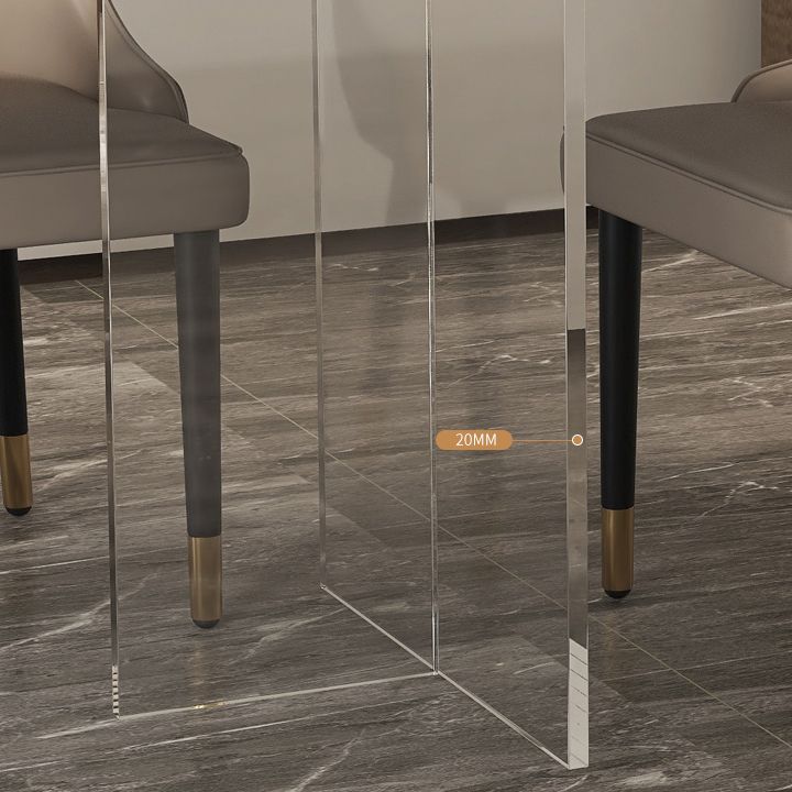 Mesa rectangular contemporánea acrílica mesa de piedra sinterizada para comedor