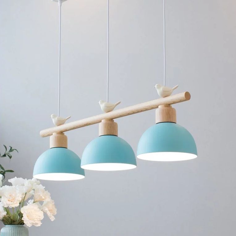 Metal 3 Lights Island Pendant Lighting Round Minimalist Island Light Fixtures for Dining Room