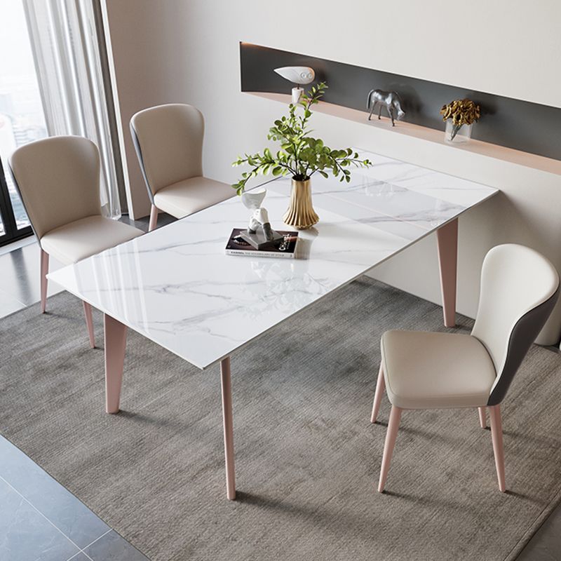 Modern Style PU Leather Chair Wingback Dining Side Chair for Indoor