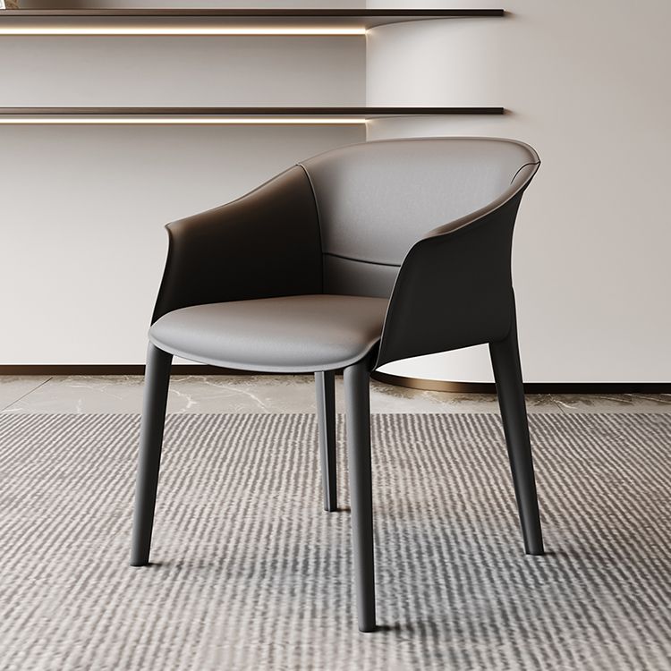 Chaise de salle à manger contemporaine en métal, finition métallique, chaise de salle à manger à dossier solide