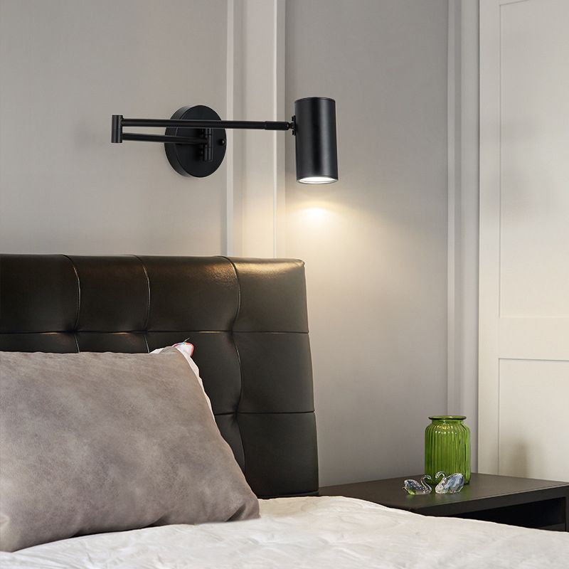 Post-Modern Wall Light Fixture Swing Arm Wall Sconce with Metal for Bedroom