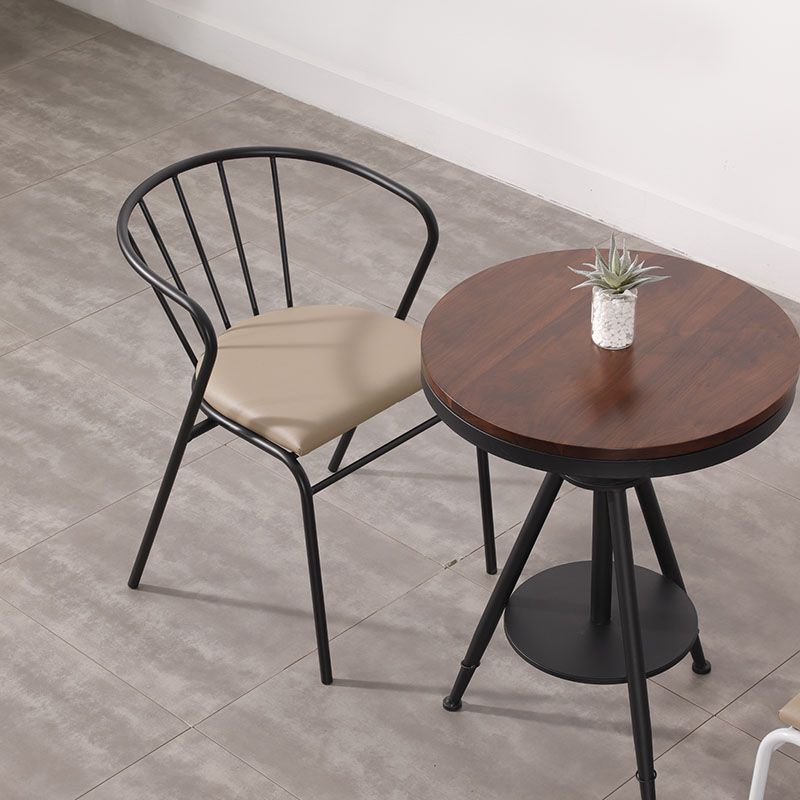 Contemporary Chairs Dining Arm Windsor Back Side Chairs with Metal Legs for Kitchen