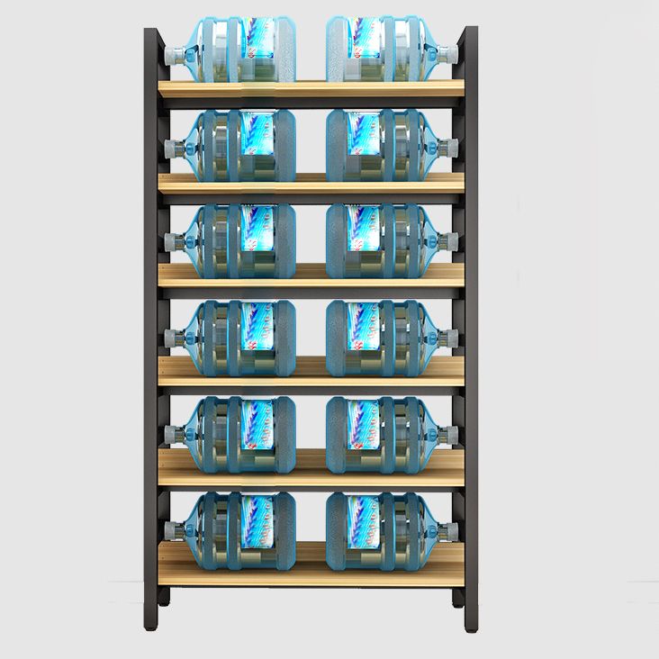 Modern Style Bookshelf Black Frame and Wood Bookcase for Office