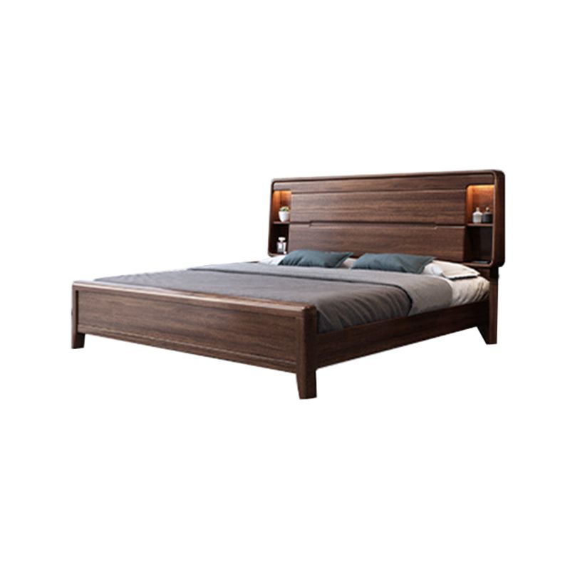 Scandinavian Solid Wood Storage with Headboard Rectangular Bed Frame