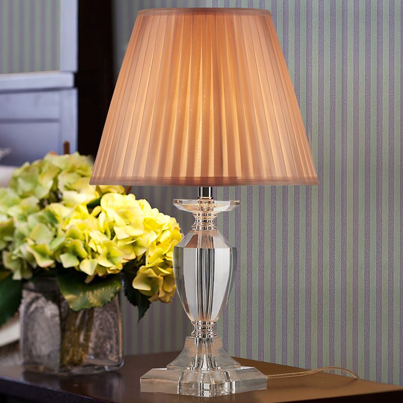 Jar Task Lighting Lampada da lettura moderna in cristallo smussato con 1 lampadina marrone chiaro, larghezza 12"/13".