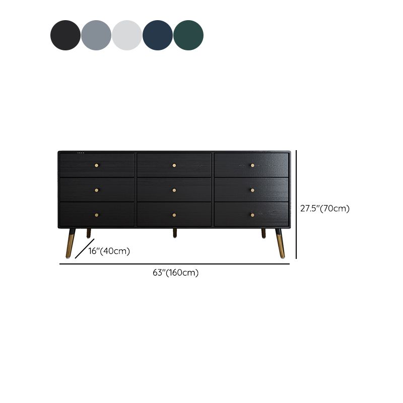 Glam Storage Chest Dresser Horizontal Storage Chest with Drawers