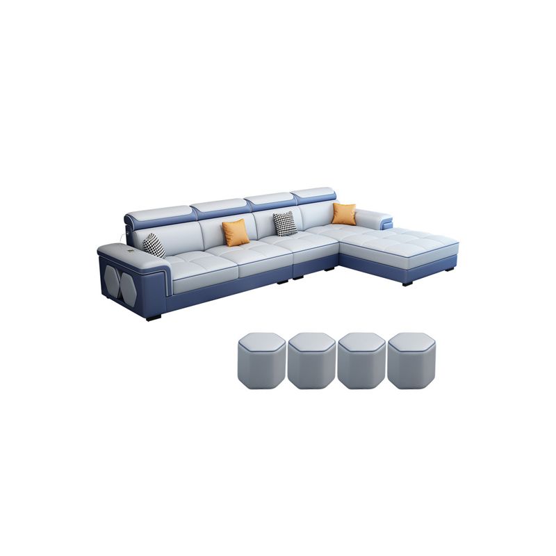 Contemporary L-shaped Sectional Right Facing Sofa with Reversible Chaise