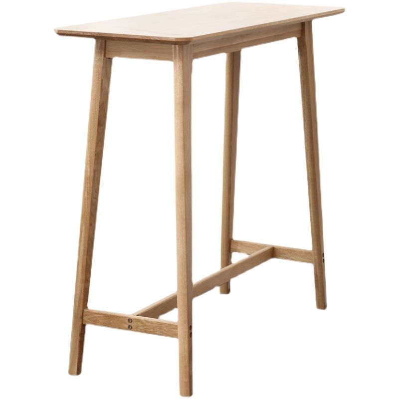Modern Solid Wood Bistro Accent Dining Table Rectangle Indoor Patio Bar Table