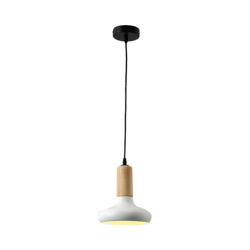 Forme d'urne Hanging Lightture Nordic Metallic 1 Head White Brow Pendant avec tube CAP