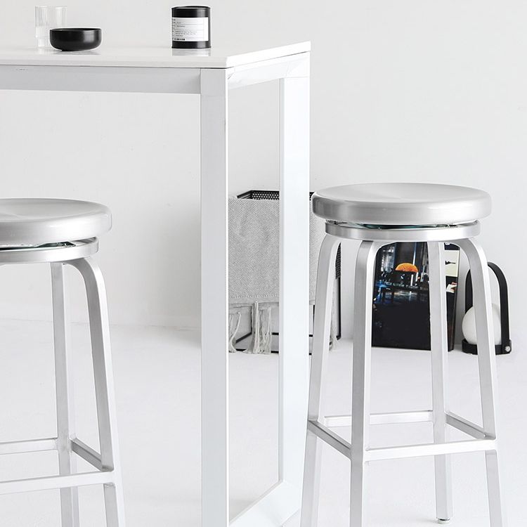 Contemporary Backless Metal Counter Stool with 4 Legs for Dining Room