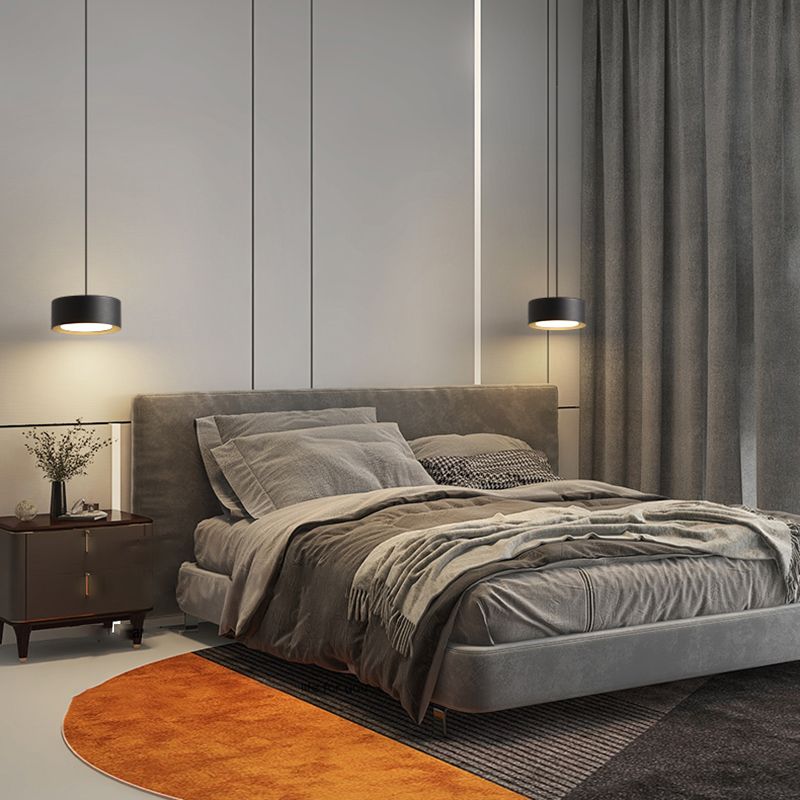 Acryl cirkelvormige ledhanglamp in moderne beknopte stijl smeedijzeren hanglampje voor slaapkamer