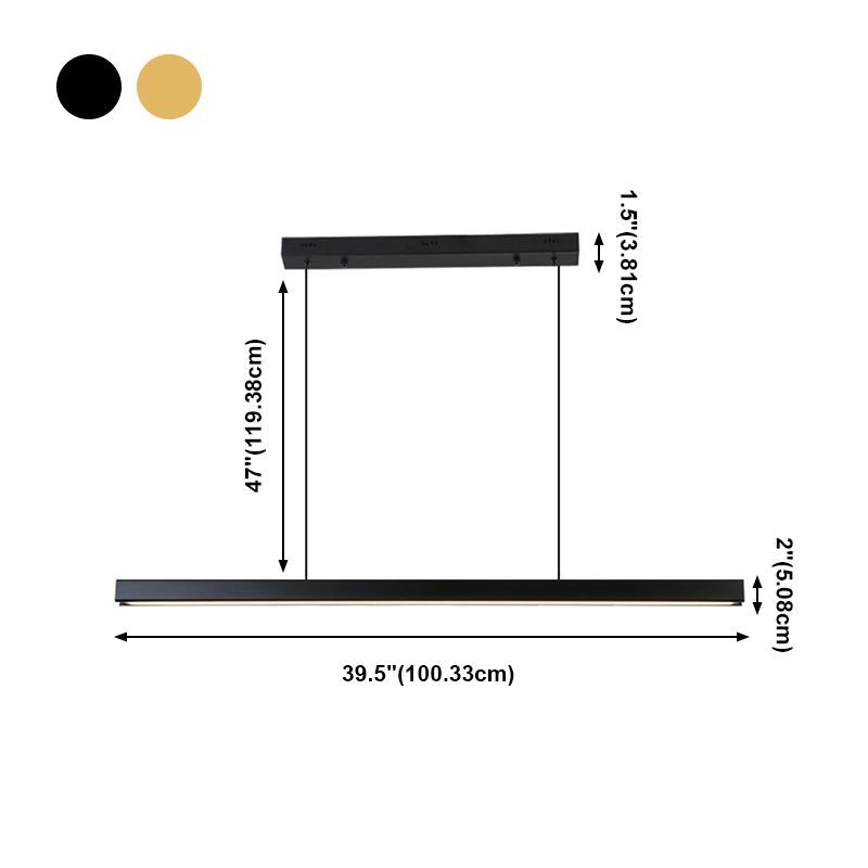 Linear Chandelier Island Light Fixture Modern Metal Pendant Lighting