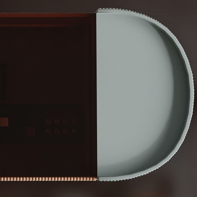 Contemporary Wood Makeup Vanity Set Green Glass Top Vanity Dressing Table