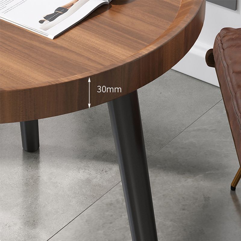 Modern 3 Legs Wooden Coffee Table Round Top Shape Cocktail Table for Living Room
