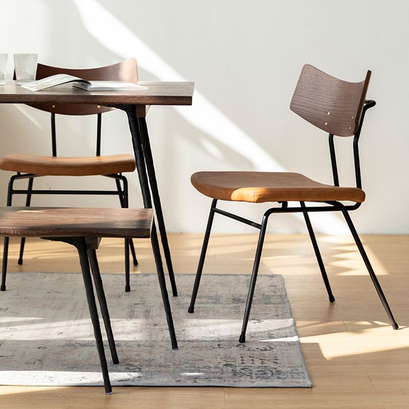 Industrial Dining Set 1/5/6/7 Pcs Solid Wood Dining Table and Armless Chairs